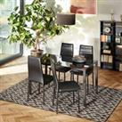 TecTake Berlin Dining Table And 4 Chairs Set - Black