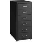 TecTake Filing Cabinet On Casters - Metal Black And Steel