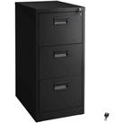 TecTake Filing Cabinet With 3 Shelves - Black Steel