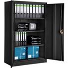 TecTake Filing Cabinet With 4 Shelves - Black Steel