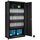 TecTake Filing Cabinet With 5 Shelves - Black Steel