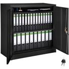 TecTake Filing Cabinet With 3 Compartments 90X40X90Cm - Black Steel