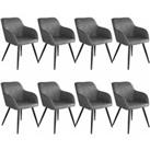 TecTake 8 X Marilyn Fabric Chairs - Grey And Black