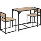TecTake Milton Dining Table And 2 Chairs - Brown