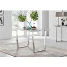 Furniture Box Kylo 120cm White Marble Effect Dining Table