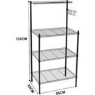 LivingandHome Living and Home 4 Tiers Microwave Storage Rack Shelf Organiser With Hooks For Kitchen