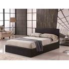 Modernique Brown 6Ft Ottoman Super King Sized Storage Bed Faux Leather In Brown