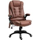 Vinsetto Office Chair With Heating Massage Points Relaxing Reclining Brown