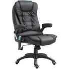 HOMCOM Heated Vibrating Massage Office Chair With Reclining Function Black
