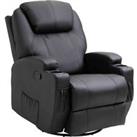HOMCOM 8-point Massage Recliner Chair Sofa Rocking Swivel With Remote Control