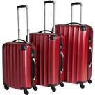 TecTake Lightweight Suitcase Set 3-piece - Red