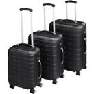 TecTake Hard Shell Suitcase Set 3-piece - Black