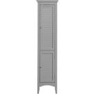 Teamson Home Glancy Wooden Tall Linen Bathroom Cabinet With Storage - Grey