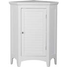 Teamson Home Wooden Bathroom Corner Standing Cabinet - White