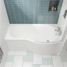 Nuie 1500mm Right Hand B Shaped Bath - White