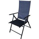 Redwood Leisure Multi Position High Back Reclining Garden / Outdoor Folding Chair in Black