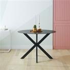 CosmoLiving Circi Dining Glass Table Black and Charcoal
