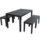 Trabella Roma Rectangular Table With 4 Roma Bench Set Anthracite