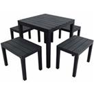 Trabella Roma Square Table With 4 Roma Bench Set Anthracite