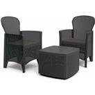 Trabella Sicily Side Table With 2 Sicily Chairs Set Anthracite