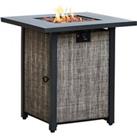 Teamson Home Peaktop Firepit Outdoor Gas Fire Pit Metal Fabric Lava Rock Cover HF28201AA-UK