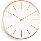 Acctim Luxe White Marble Brass 40cm Wall Clock
