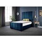 DS Living Milly Panel Luxury Velvet Upholstered Bed Frame Small Double 4ft Royal Blue