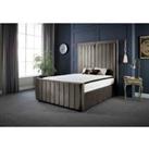 DS Living Lucinda Panel Luxury Velvet Upholstered Bed Frame Small Double 4ft Charcoal Grey
