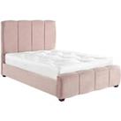 DS Living Chloe Panel Luxury Crushed Velvet Upholstered Bed Frame Small Double 4ft Dusty Pink