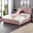 Aspire Boucle Upholstered Garland Ottoman Bed Frame Blush 3ft