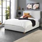 Aspire Boucle Upholstered Garland Ottoman Bed Frame Platinum 3ft