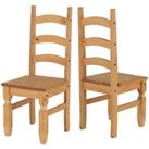 Seconique Corona Dining Chair X 2- Distressed Waxed Pine