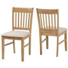 Seconique Oxford Dining Chair X 2- Natural Oak Mink Microsuede