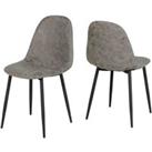 Seconique Athens Dining Chair X 2- Grey Pu