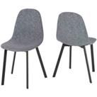 Seconique Berlin Dining Chair X 4- Dark Grey Fabric