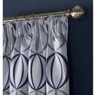 Essential Living Ome Pencil Pleat Taped Top Curtains Navy 117cm x 183cm