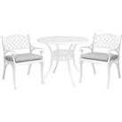 LivingandHome Living and Home Set of 2 White Cast Aluminum Garden Chairs