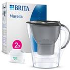 BRITA Marella Water Filter Jug Graphite (2.4L) Starter Pack, incl. 3 x MAXTRA PRO All-in-1 Water Filter Cartridges