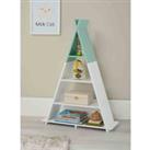 Lloyd Pascal Tipi Medium 4 Tier Floor Shelving Unit In White And Green