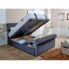 Eleganza Home Eleganza Santino Divan Ottoman with matching Footboard Plush Single Bed Frame - Steel