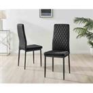 Furniture Box 4X Milan Kitchen Dining Chair Black Velvet Black Legs