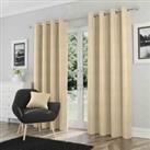 Enhanced Living Goodwood Cream Thermal Energy Saving Dimout Eyelet Pair Of Curtains With Wave Pattern 66 X 54 Inch 168X137Cm
