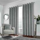 Enhanced Living Grey Velvet Supersoft 100 Blackout Thermal Pair Of Curtains With Eyelet Top 90 X 72 Inch 229X183Cm