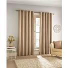 Enhanced Living 100 Blackout Thermal Sand Natural Velvet Chinille Eyelet Curtains Pair 90 X 54 Inch 229X137Cm