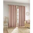Enhanced Living 100 Blackout Thermal Blush Pink Velvet Chinille Eyelet Curtains Pair 46 X 90 Inch 117X229Cm