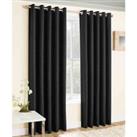 Enhanced Living Vogue Black 90 X 54 Inch 229X137Cm Pair Of Eyelet Thermal Noise Reducing Dim Out Curtains