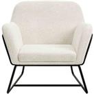 LPD Furniture Charles Armchair Ivory Boucle and Matte Black