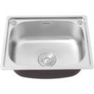 LivingandHome Living and Home Stainless Steel Single Bowl Square Kitchen Laundry Washing Sink Plumbi