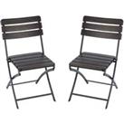 LivingandHome Living and Home Set of 2 Outdoor Plastic Folding Chairs For Home Office Dining-Black