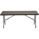 LivingandHome Living and Home Outdoor Rattan Plastic Folding Table Brown